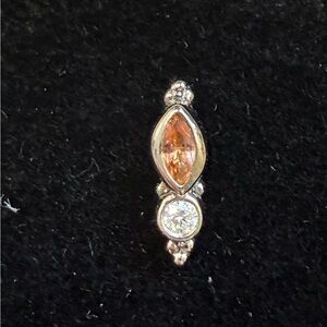 BVLA Marquis & Diamond threaded pin for flatback earrings 16/18G (16G included).